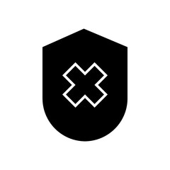 Graphic flat shield cross icon for your design and website