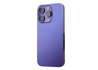 Isolated modern mobile phone with camera lenses on back