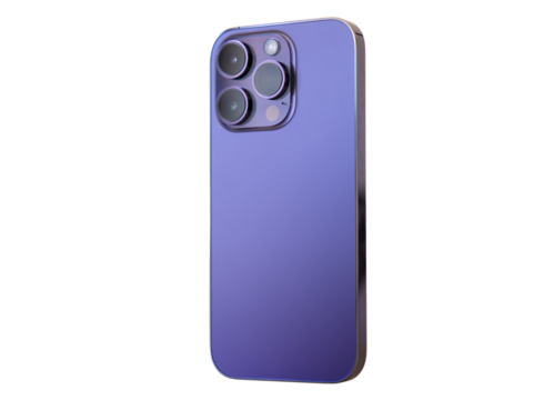 Isolated modern mobile phone with camera lenses on back