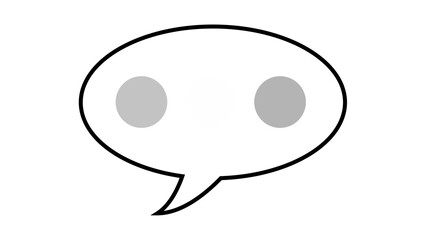 Black and white simple attractive speech chat bubbles for text and chatting. Chat Box pop-up animation, message box animated icon.Style of thinking symbol.