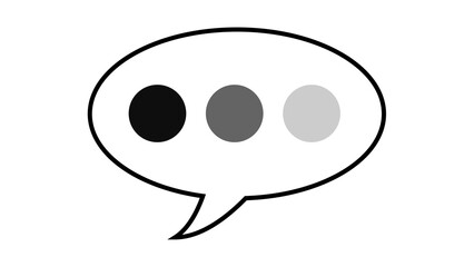Black and white simple attractive speech chat bubbles for text and chatting. Chat Box pop-up animation, message box animated icon.Style of thinking symbol.