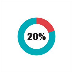 circle percentage diagram showing percentage progress ready-to-use for web design, user interface (UI) or info graphic - indicator