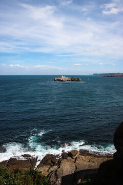 View of Mouro island in Santander