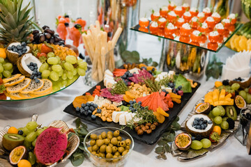 table with fruits and berries