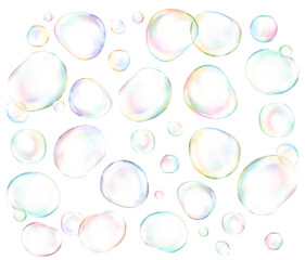 たくさんのシャボン玉　背景素材