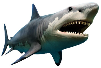 Megalodon huge shark 3D illustration	