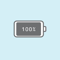 phone battery design charge level full electric fuel vector icon