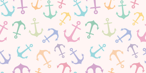 Colorful background with anchor elements, seamless repeat pattern