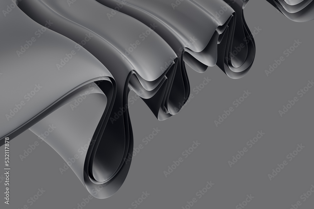 Poster creative black wave cloth or fabric on dark backdrop. luxury background for branding and product pre