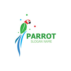 Parrot Logo design, themes animal creative template vector