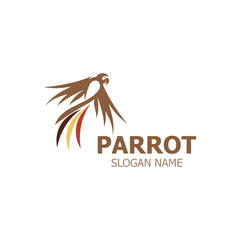 Parrot Logo design, themes animal creative template vector