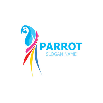 Parrot Logo design, themes animal creative template vector