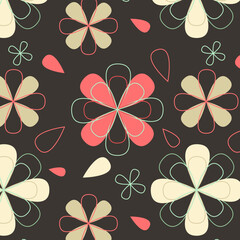 Seamless Flower Pattern, autumn colors