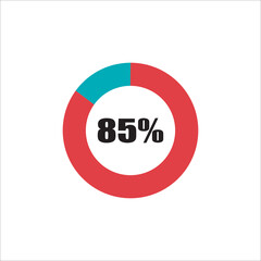 circle percentage diagram showing percentage progress ready-to-use for web design, user interface (UI) or info graphic - indicator