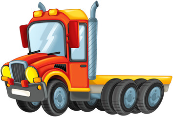 Naklejka premium cartoon funny cargo truck isolated illustration for children