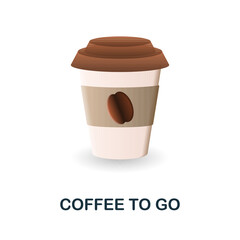 Coffee To Go icon. 3d illustration from coffee collection. Creative Coffee To Go 3d icon for web design, templates, infographics and more