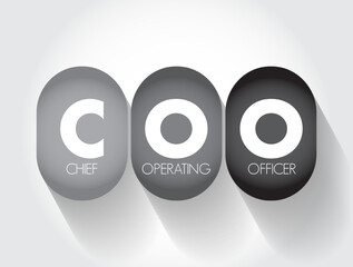 COO Chief Operating Officer - one of the highest-ranking executive positions in an organization, acronym text concept background - obrazy, fototapety, plakaty