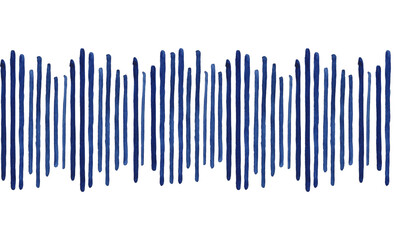 Watercolor red stripes banner. Seamless pattern. Hand painted illustration. Isolated on  transparent.