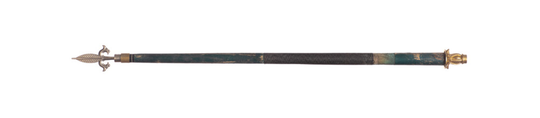 ancient spear isolated on white background