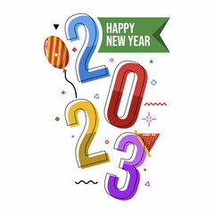 2023 calendar design element 
