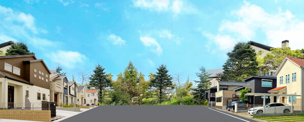 戸建て住宅の街並風景