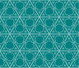 Teal green A letter logo repeating pattern background vector. Snowflake pattern seamless background.