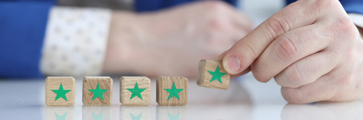 Client adds a five star to review closeup