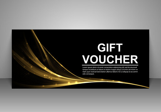 Gift voucher template. Abstract futuristic wave background