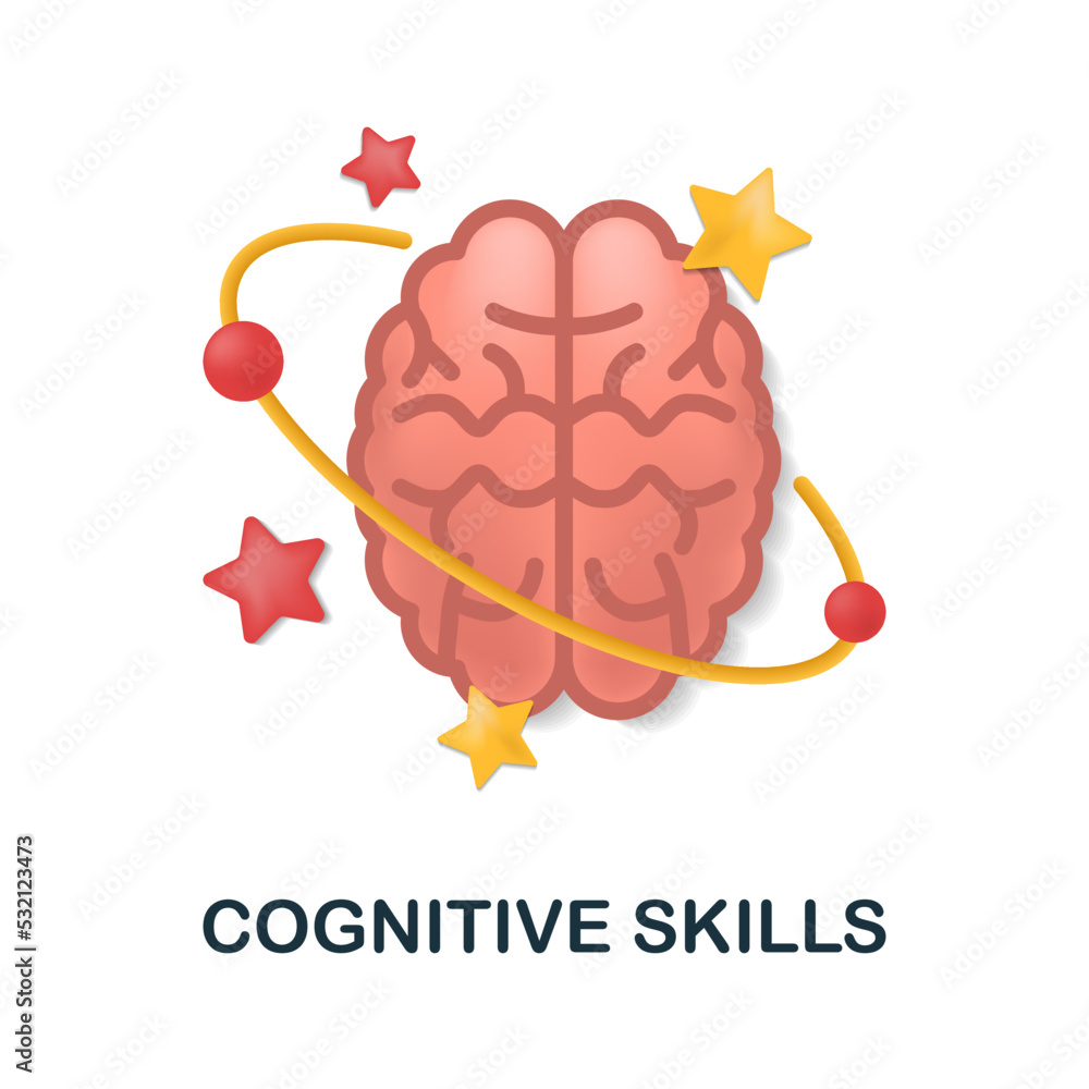 Poster cognitive skills icon. 3d illustration from cognitive skills collection. creative cognitive skills 3