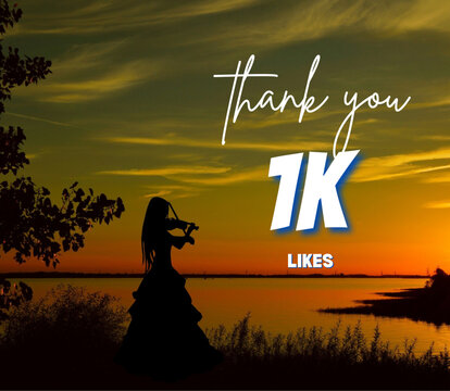 1k Likes Thank You, Vector Illustration Design For Social Media