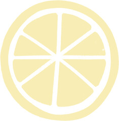 Lemon slice clipart. Natural vitamin C source. Citrus fruit ingredient for lemonade. 