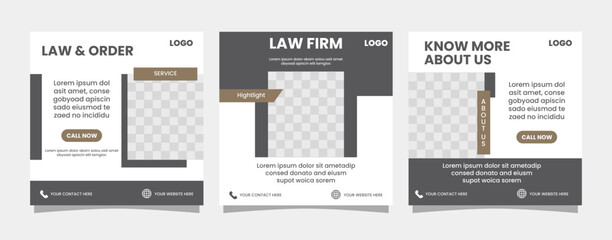 Minimalist Law Firm Service and Law Consultation social media post design template