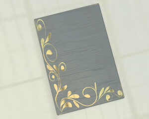 Abstract 3d card floral grey golden