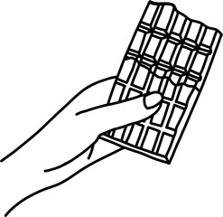 doodling freehand outline sketch drawing of a chocolate bar. 