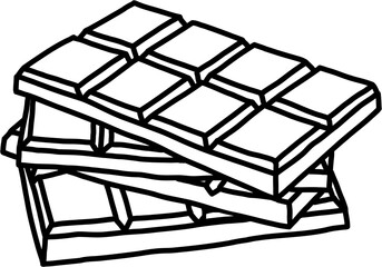 doodling freehand outline sketch drawing of a chocolate bar. 