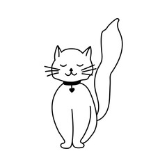 Hand drawn vector cat