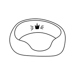 Hand drawn vector cat bed