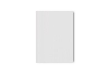 Empty blank magazine top view mockup isolated on white background. 3d rendering.