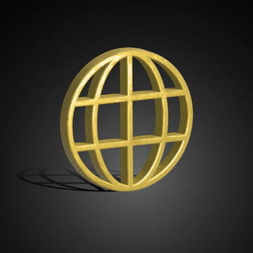 globe icon 3D illustration, 3d render, world icon with isolate background.