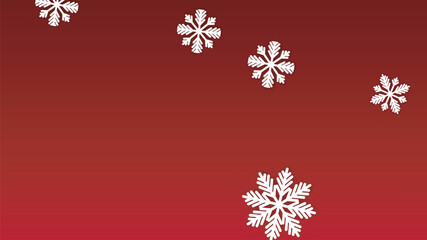 Christmas  Vector Background with Falling Snowflakes. Isolated on Red Background. Realistic Snow Sparkle Pattern. Snowfall Overlay Print. Winter Sky. Papercut Snowflakes.