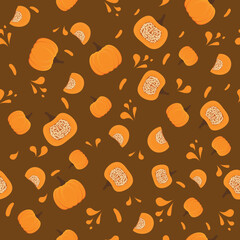 vector seamless pattern with pumpkins. pattern for halloween