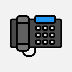 Telephone icon in filled line style about communication, use for website mobile app presentation