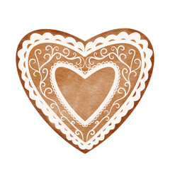 Watercolor gingerbread.	