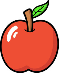 Stylised Apple - Colorful Apple Illustration