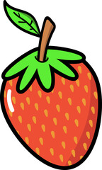 Stylised Strawberry - Colorful Strawberry Illustration