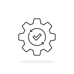 black thin line optimize operation process icon