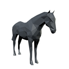 Abstract horse polygonal. 3d render