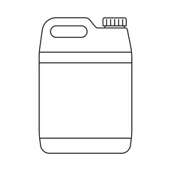 Canister icon. Fuel tank icon. Black linear canister icon. Vector illustration.