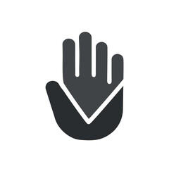 Palm, Hand icon vector, filled flat sign, solid pictogram isolated on white, logo illustration
