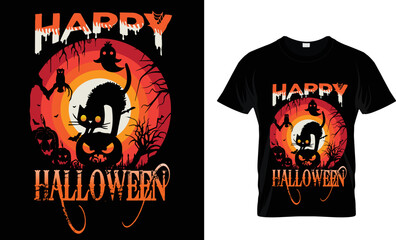 happy Halloween. t- shirt design template.